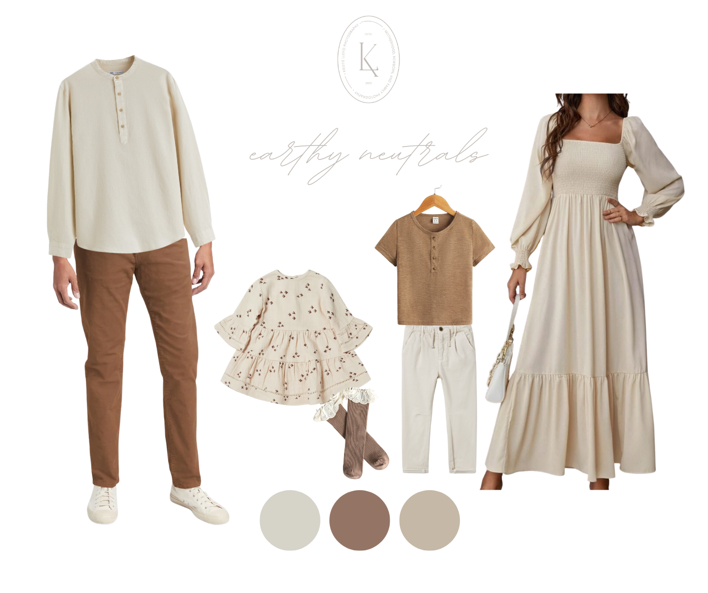 Ivory color scheme fall family outfits