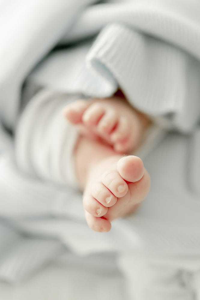 Macro image of baby toes