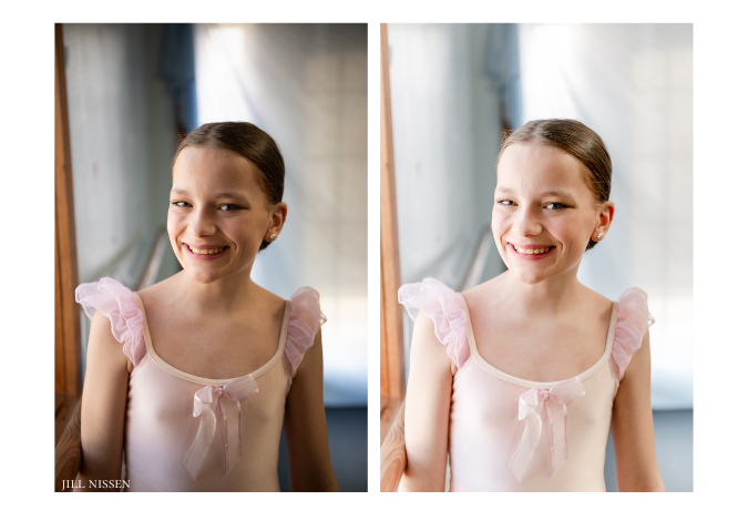 A young ballerina smiles