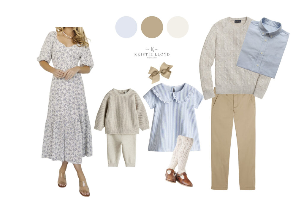 Fall outfit inspiration with blues and creams
