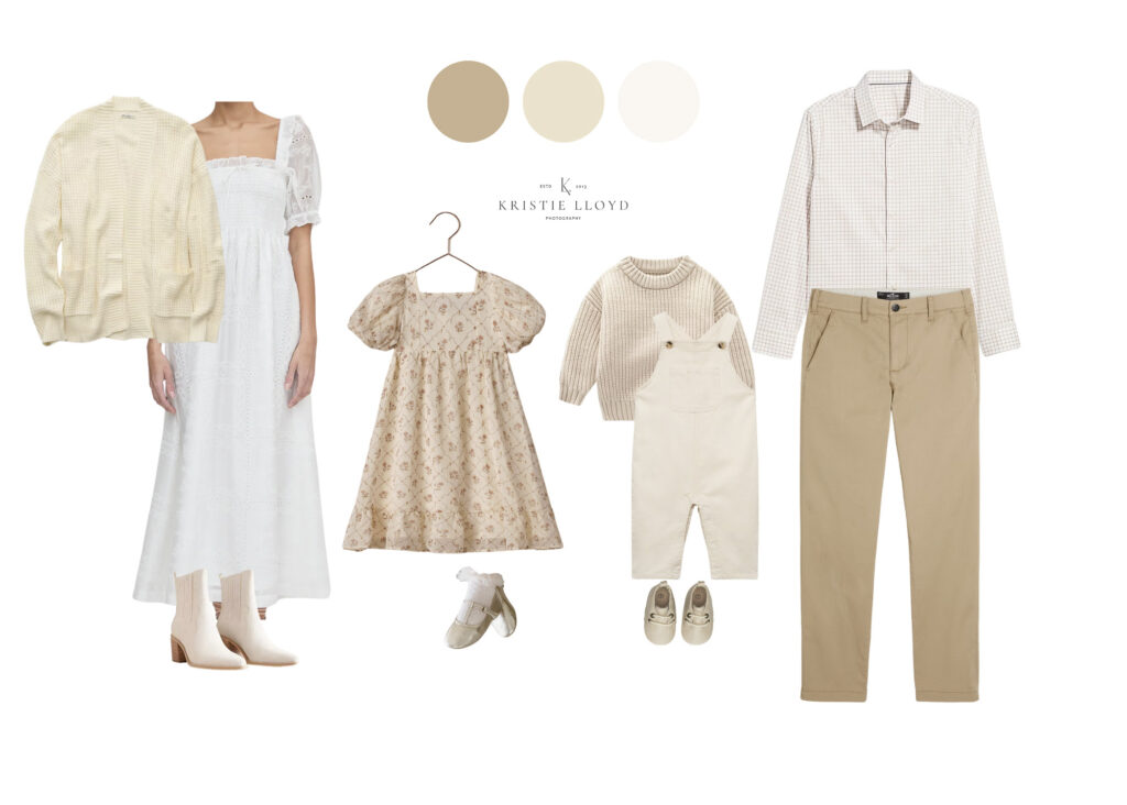 Neutral color palate for Fall family photo outfits 